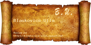 Blaskovics Ulla névjegykártya